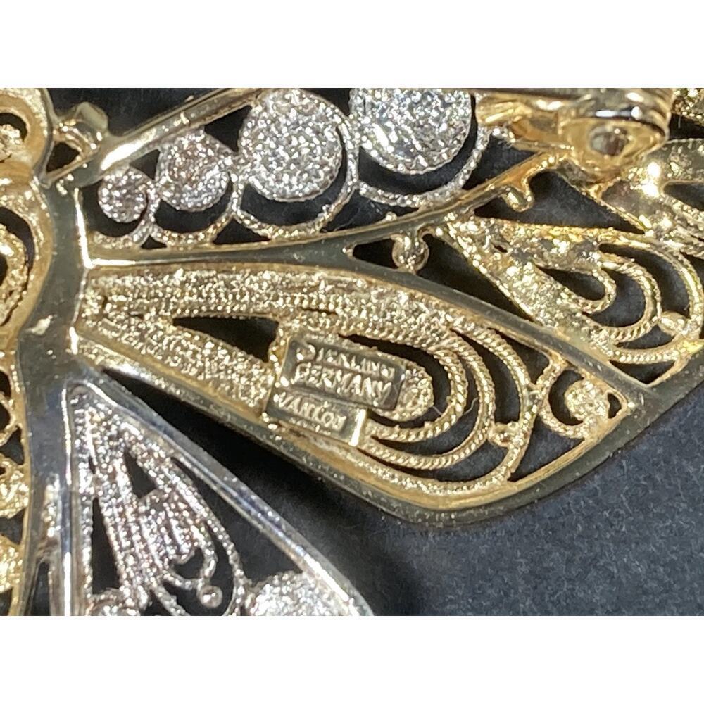 Vintage VanLou Sterling Silver Gold Plated Filigree Butterfly Pin Brooch - Picture 7 of 9